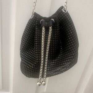 Black Chain-Embellished Women's Bag